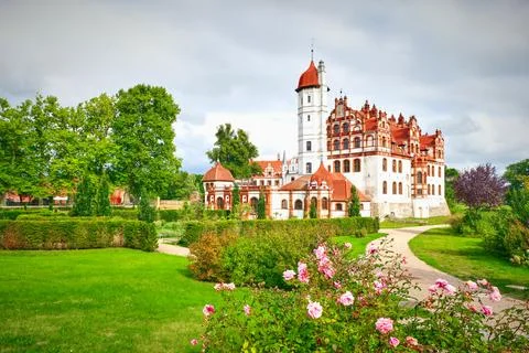View of Basedow Castle on a summer day Foto stock