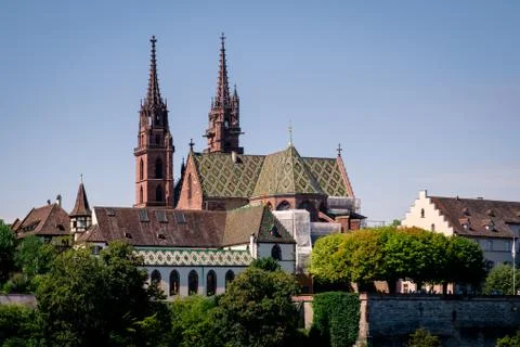 View on the Basel Munster Stock Photos
