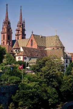 View on the Basel Munster Stock Photos