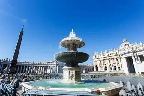 View to Basilica di San Pietro from Piazza San Pietro Stock Photos