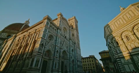 View of the Basilica of Santa Maria del Fiore in Florence, Italy Stock Footage