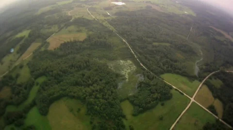 View from a basket on a balloon below Video stock 827088