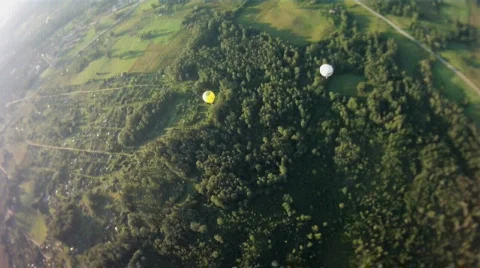 View from a basket on a balloon below Video stock 831772