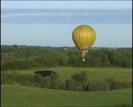 View from a basket on a balloon Stock Footage