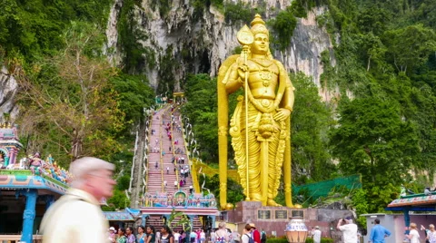 View of the Batu caves in Malaysia Stock Footage 67360372