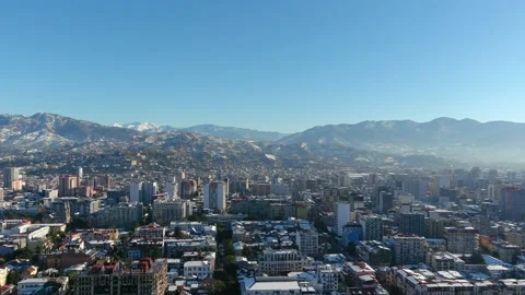 View of Batumi from a drone in winter, Adjara, Georgia Stock Footage 161962001