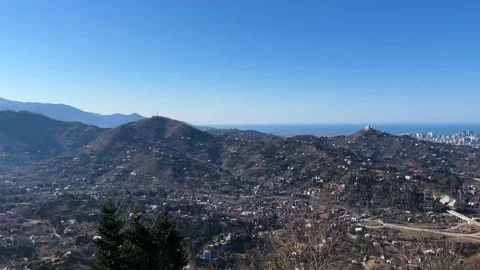 View of Batumi from the height of Sameba Temple Stock Footage 230968682