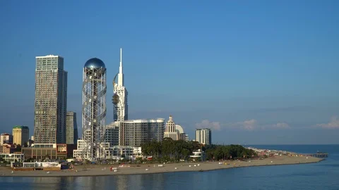 View of Batumi from the sea Stock Footage 99659879