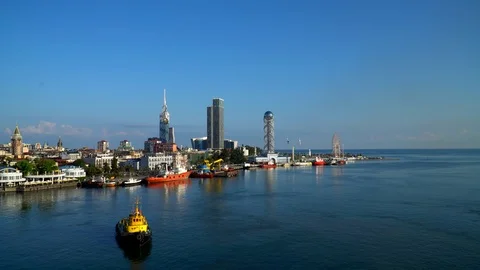 View of Batumi from the sea Stock Footage 99662320