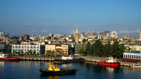 View of Batumi from the sea Stock Footage 99662417
