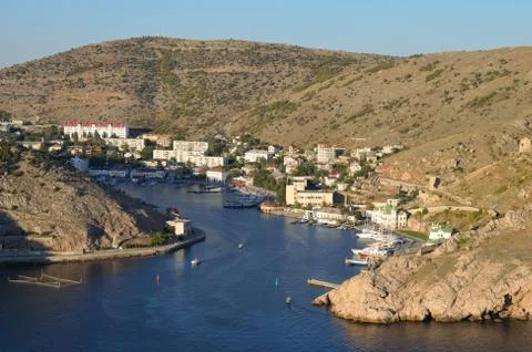 View of bay in balaclava 스톡 사진