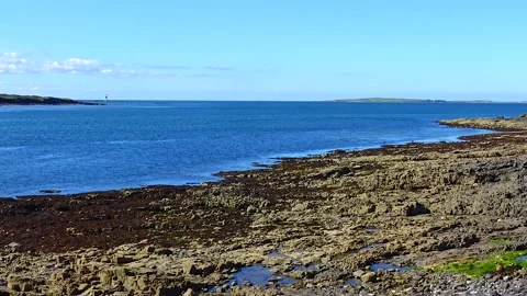 View of the bay, bay, Atlantic Ocean, Ireland Stock Footage 230166828