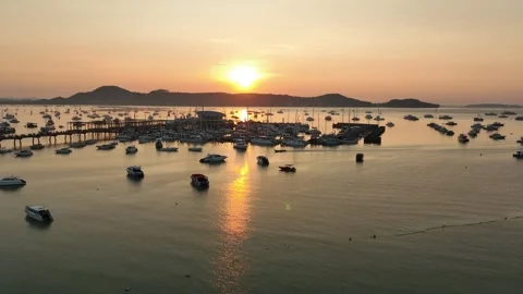View of the bay with boats Stock Footage 272242417