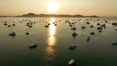 View of the bay with boats Video stock 272281020
