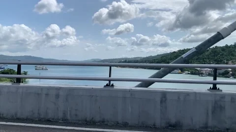 View of the bay from the bridge 스톡 동영상 232967307