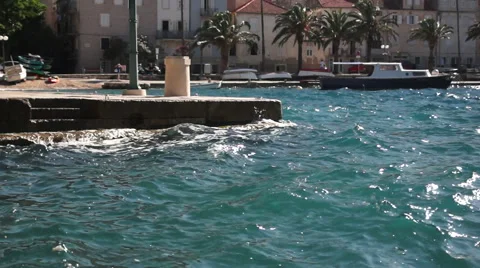 View of the bay with clear blue water in Korcula Island, Croatia Stock Footage 51663124