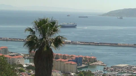 The View To The Bay Of Gibraltar (1) Stock Footage 29663102