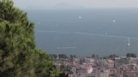 View of the Bay of Naples Stock Footage 41266948
