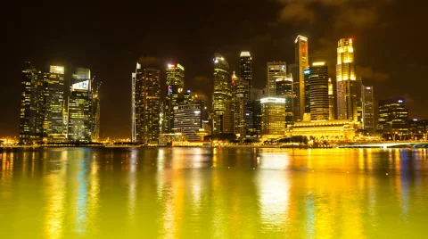 View of the bay at night Stock Footage 64085276