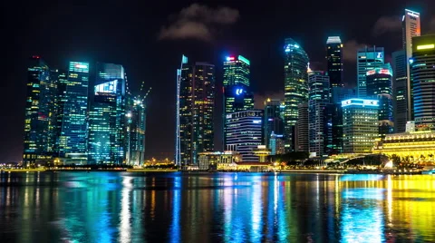 View of the bay at night Stock-Footage 64980727