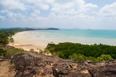 View of Bay Point from the tip of Cape York, Queensland, Australia Stock Photos