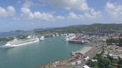 View of bay in St Lucia Stock Footage 61847951
