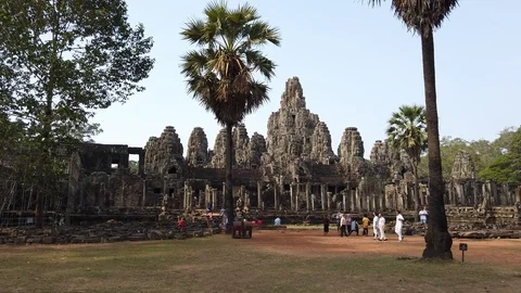 View of the Bayon Temple in Angkor Stock Footage 106625714