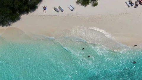 View of the beach from above Stock Footage 139034679