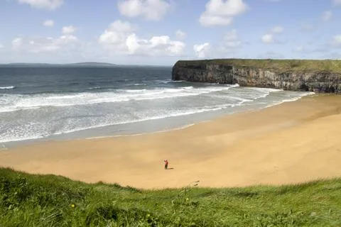 View of beach and cliffs in Ballybunion Stock Photos