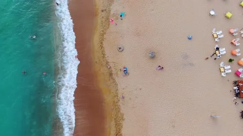 View of the beach and ocean from above Stock Footage 138833636