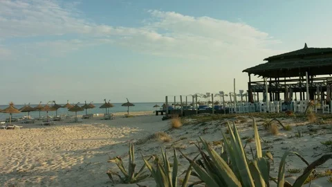 The view of the beach and sea Video stock 81267521