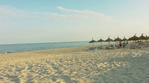 The view of the beach and sea Video stock 81267602