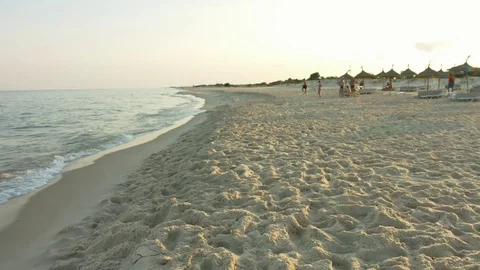 The view of the beach and sea views Video stock 81267947
