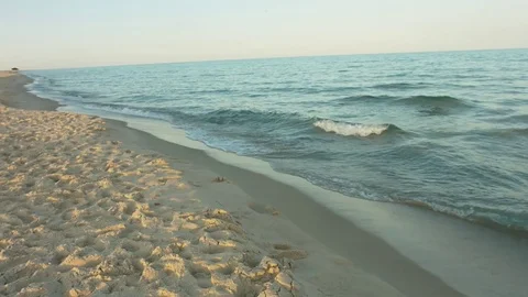 The view of the beach and sea views Video stock 81268140