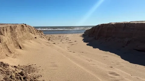 View from the beach to the Atlantic Ocean Stock Footage 255503514