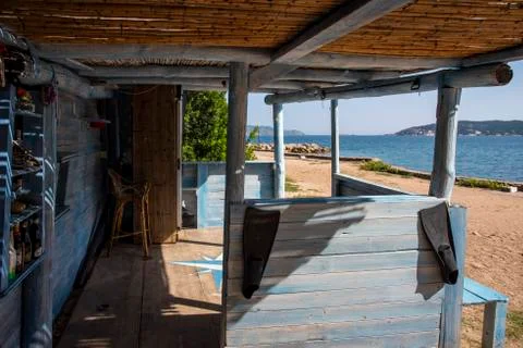 A view of a beach bar Foto stock