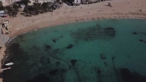 View beach in bay with smooth camera distance Stock Footage 237016139