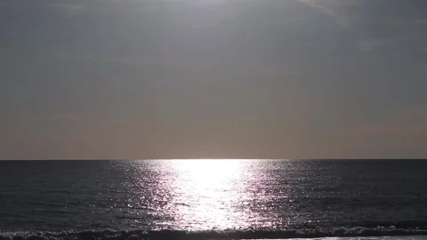 View from the Beach to the Beautiful Blue Sea. Beautiful Sea Waves.  Stock Footage 188448699