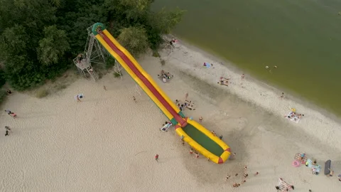 View of the beach from a bird's eye view. 스톡 동영상 111147965