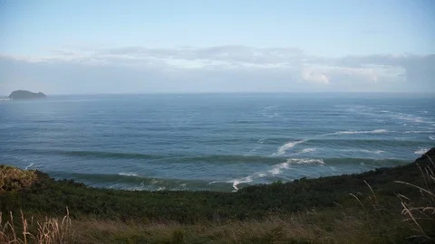 View on beach break waves on surf beach Stock Footage 70805059