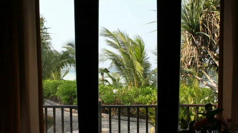 View from beach bungalow Stock-Footage 664271