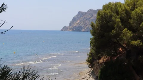 View of a beach in Calp Spain Video stock 129559918