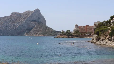 View of a beach in Calp Spain Video stock 129559922