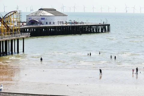 A view of beach at Clacton on Sea Stock Photos