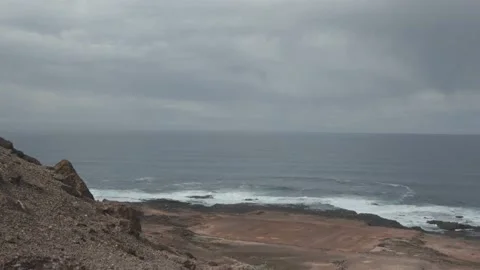 A view of the beach from a cliff Stock Footage 169601792