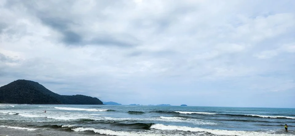 View of the beach on a cloudy day. Stock Photos