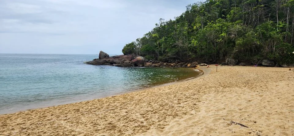 View of the beach on a cloudy day. Stock Photos