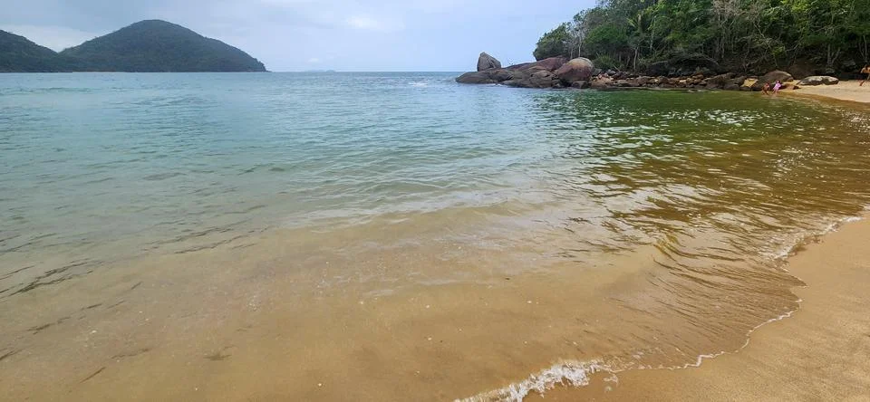 View of the beach on a cloudy day. Stock Photos