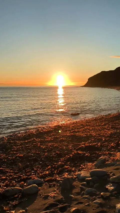 View of the beach coastline cliffs Stock Footage 323867211