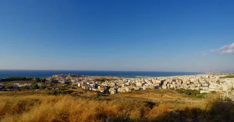 View at Beach Coastline in Crete Stock Footage 61869270